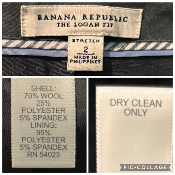 Banana Republic Wool The Logan Fit Stretch Trousers Pants Women Size 2 Lined - Picture 8 of 9
